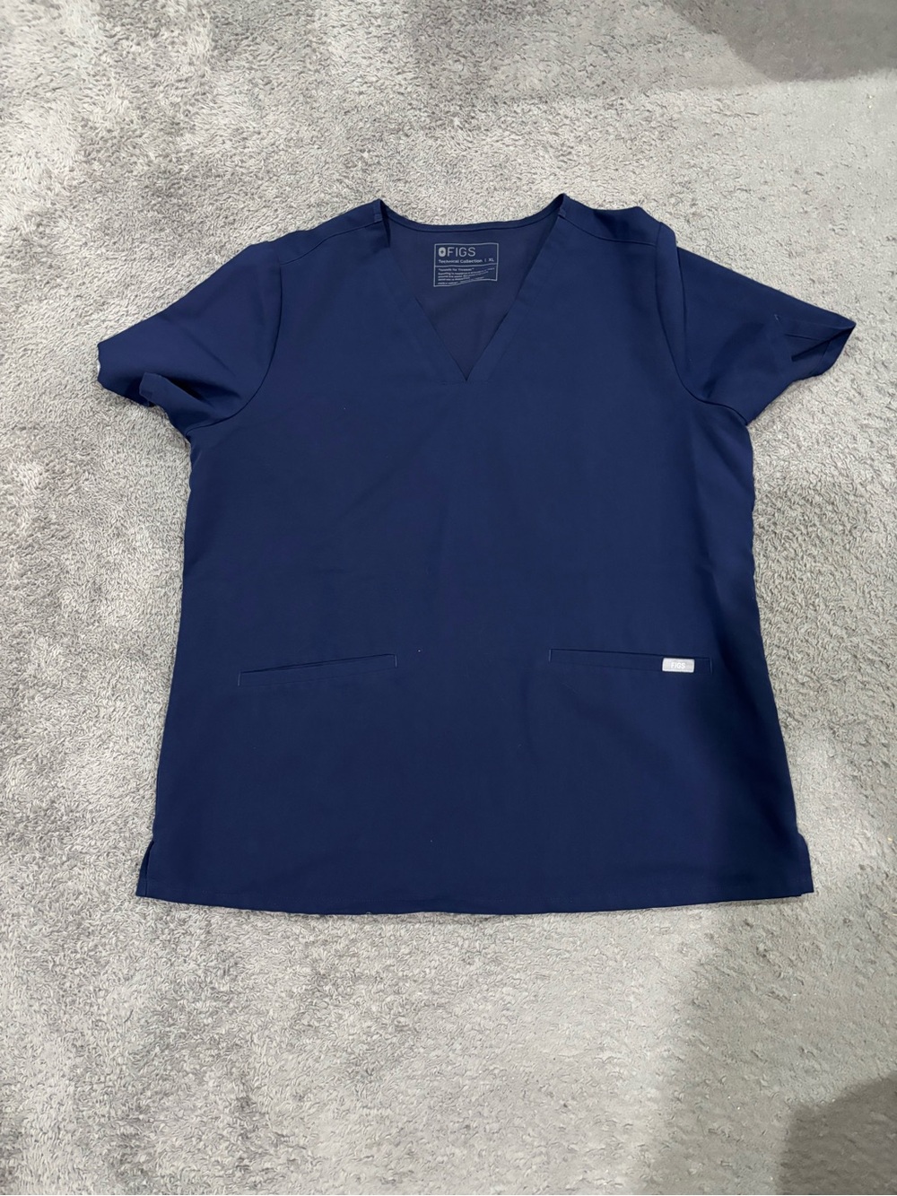 XL FIGS Navy Blue Scrub Top